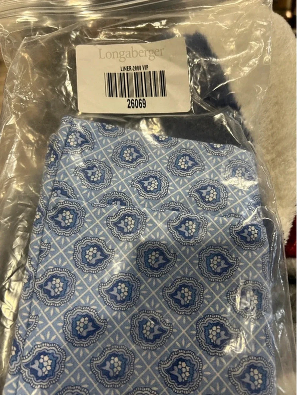 Longaberger 2000 VIP basket liner provincial paisley New